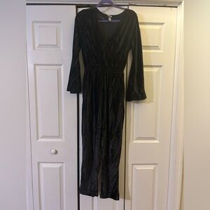 XS Black Velour Jumpsuit